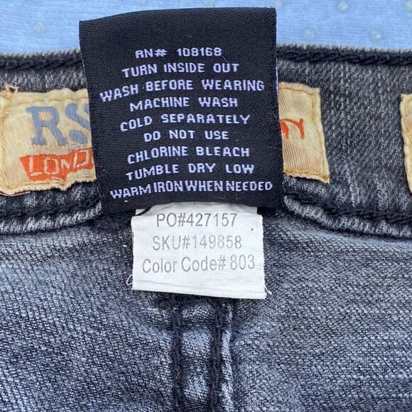 RSQ London Jeans 33 X 32 Skinny Faded Black Denim - Picture 7 of 7